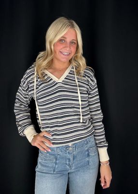 Lightweight Stripe Hoodie Sweater