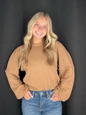 Patrice Pointelle Sweater-Tan