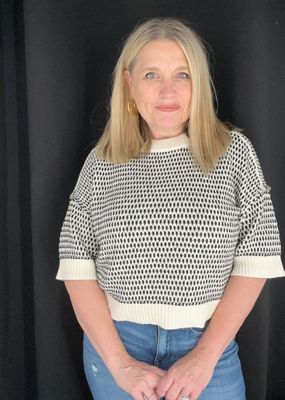 Birdseye Short Sleeve Sweater