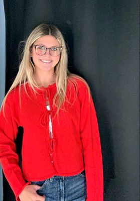 Glenda Tie Cardi-Red