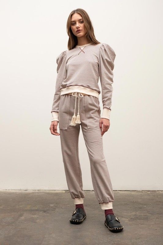 Brenda Stripe Set-Wine