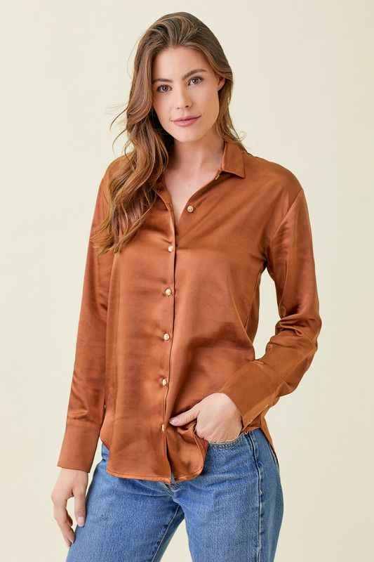 Silky Jana Top-Rust