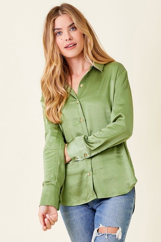 Silky Jana Top-Sage