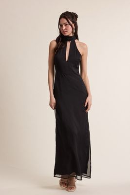 Kiera Scarf Maxi Dress-Blk