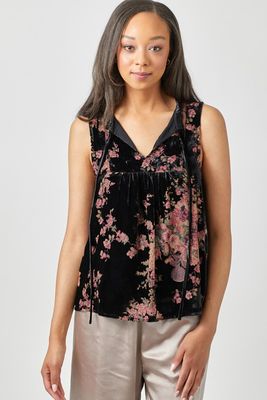 Burnout Velvet Tank-Blk