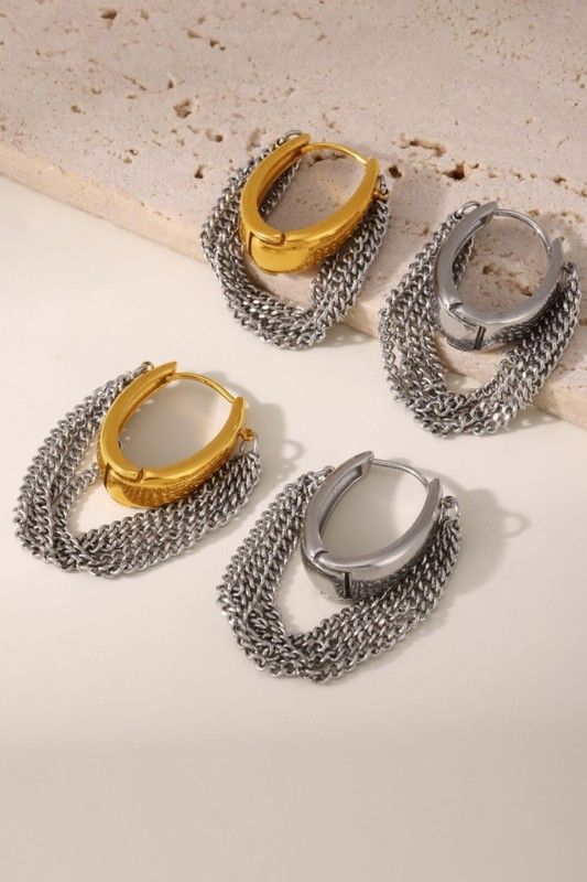 Oval Chain Hoops