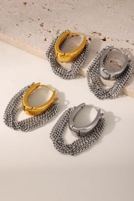 Oval Chain Hoops