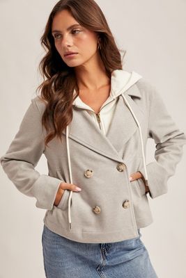 Two Fer Short Jacket-Grey