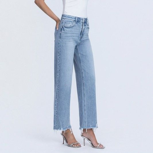 Given Mid Rise Wide Leg Ankle Jean