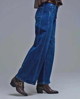 Extra Wide Seamed Jeans