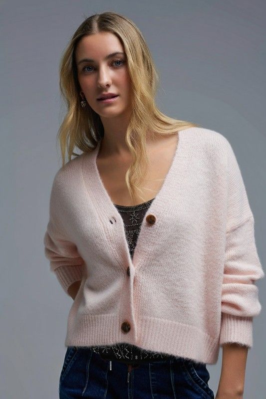 Baby Pink Boxy Cardi