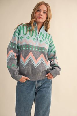 Gia Quarter Zip-Grey