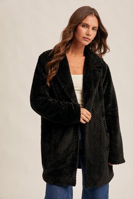 Abbie Fur Jacket-Blk