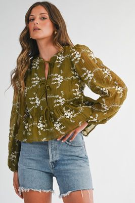 Mossy Peplum Blouse
