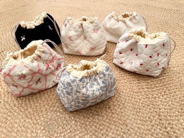 Quilted Makeup Bucket Bag