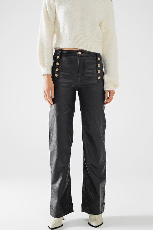 Coated Gold Button Jean