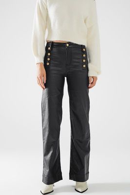 Coated Gold Button Jean