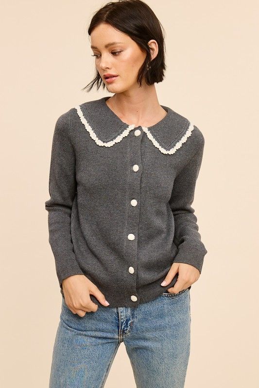 Natausha Collar Sweater-gry