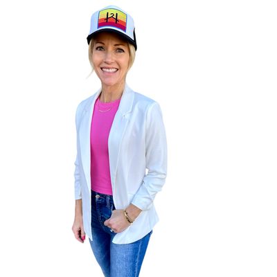 White Rouched Blazer