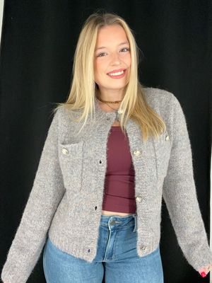 Boucle Gold Button Cardi