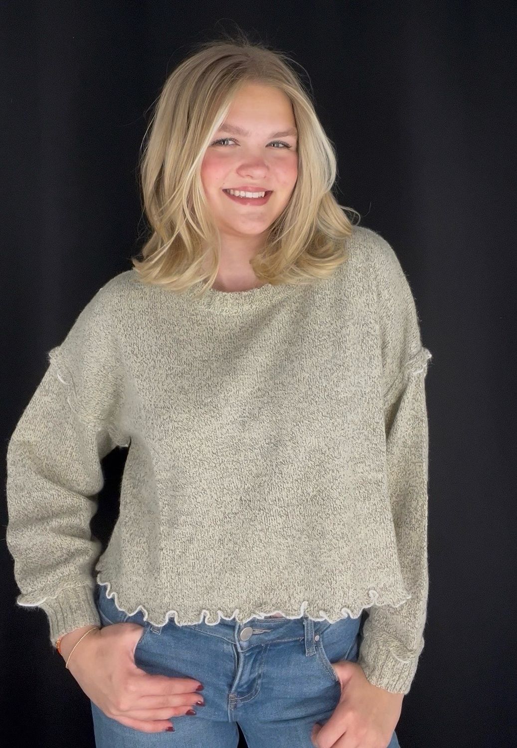 Lettuce Edge Sweater-Gr