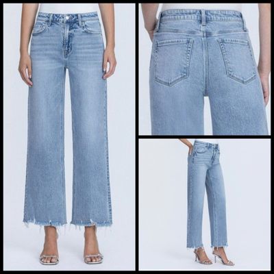 Given Mid Rise Wide Leg Ankle Jean