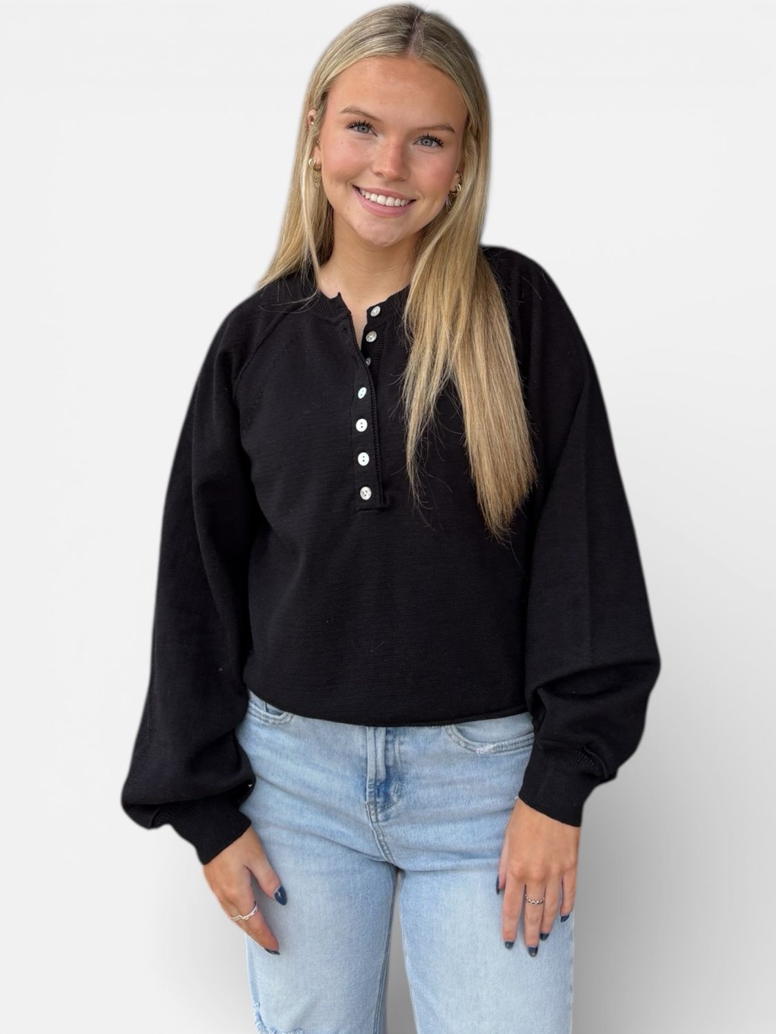 Kayla Henley Sweater-Black