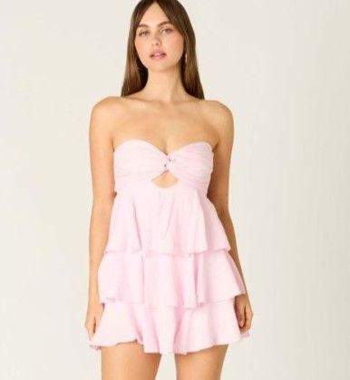 Kelsi Ruffle Dress-Pink