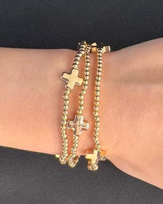 Triple Beaded Cross Bracelet