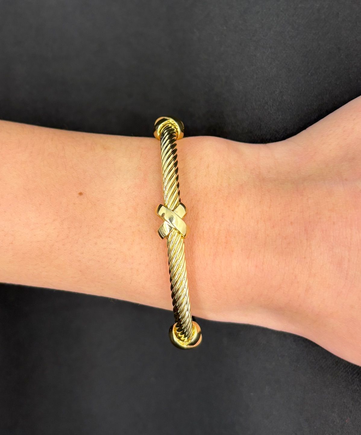 Gold Pltd Twisted Cuff