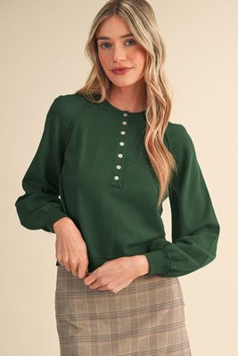 Kayla Henley Sweater-Green