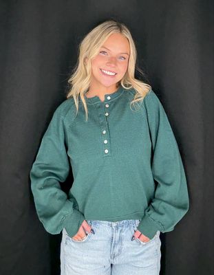 Kayla Henley Sweater-Green