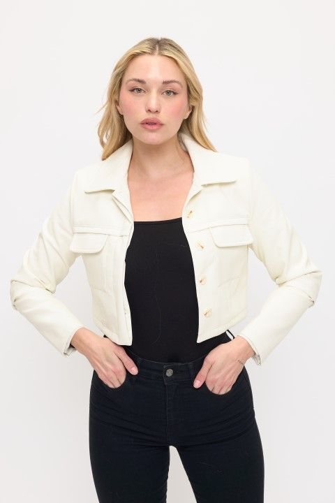 Reese Cropped Jkt-Ivory