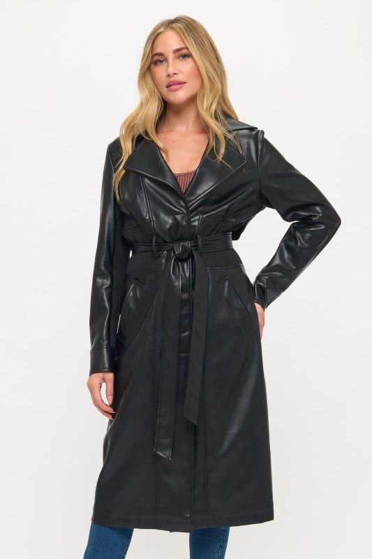 Janie Vegan Leather Trench