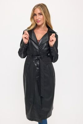 Janie Vegan Leather Trench