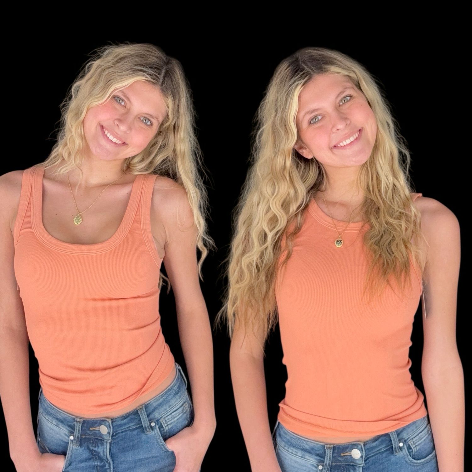 Two Way Long Tank-Terracotta