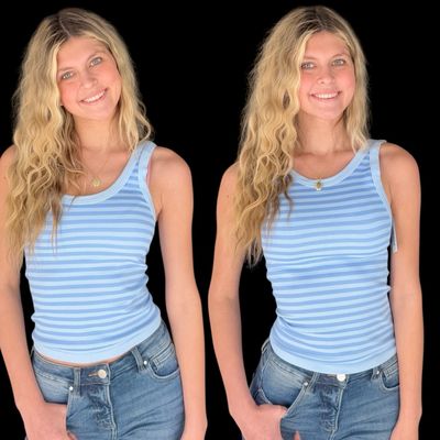 2 Way Long Stripe-Blue