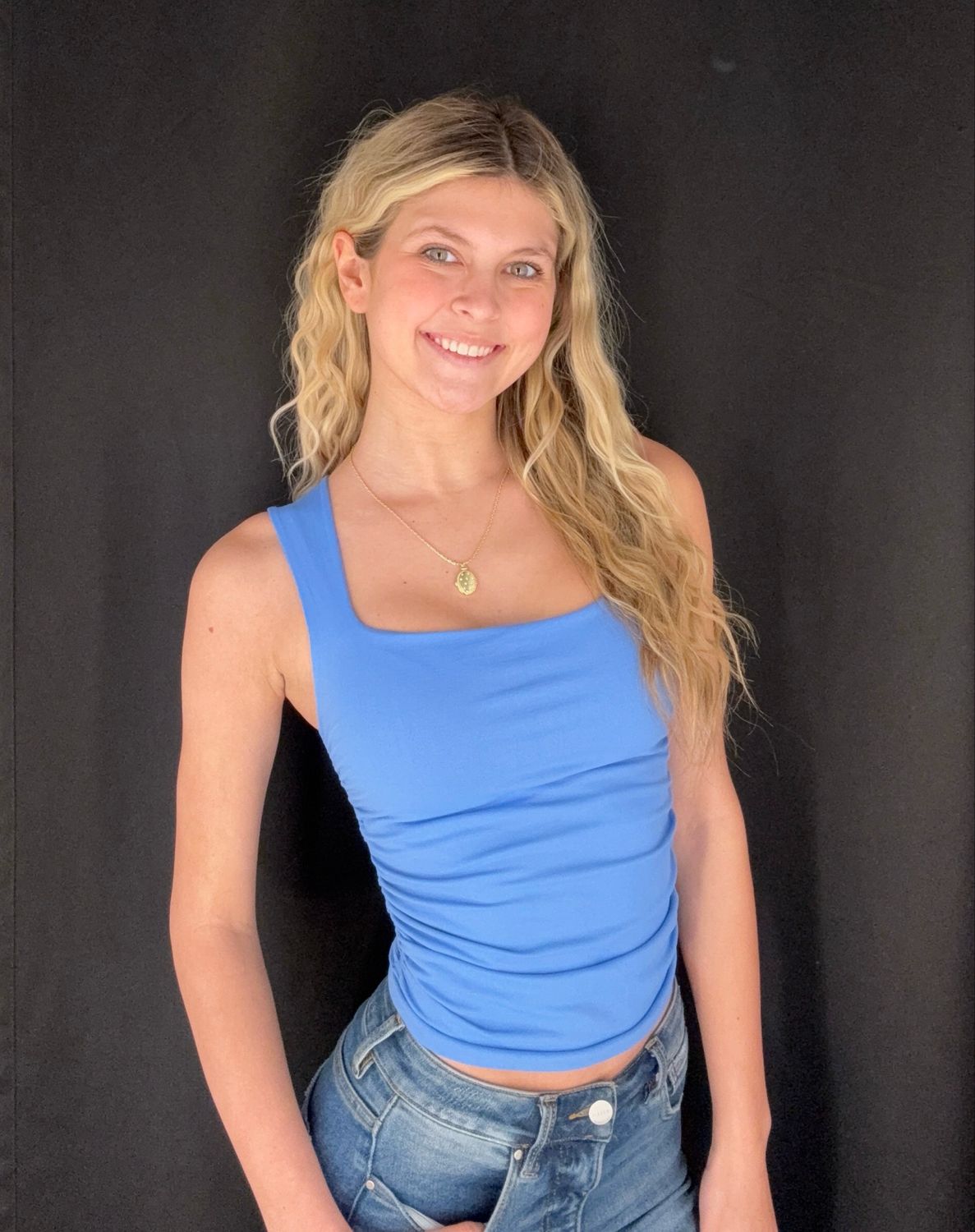 Shirred Side Tank-Marine