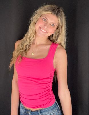 Shirred Side Tank-Aloha