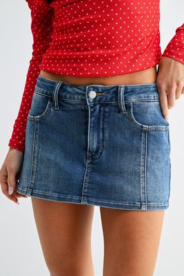 Seamed Denim Skirt