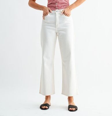 Wht Hi Rise Slim Wide