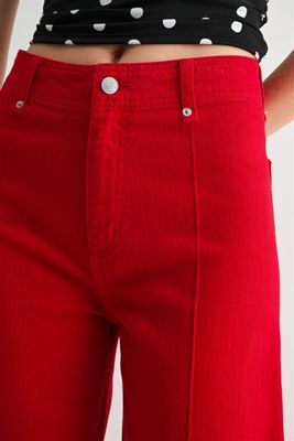 Crimson Hi Waist Wide Leg