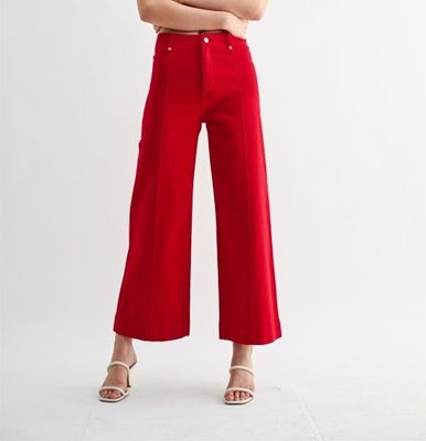 Crimson Hi Waist Wide Leg
