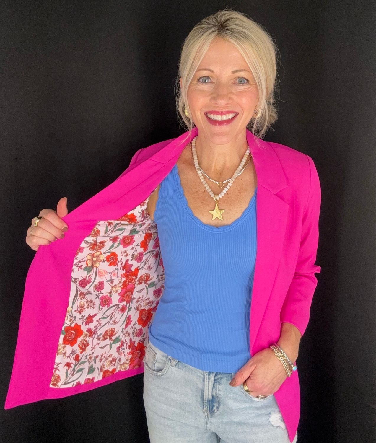 Flamingo Rouched Blazer