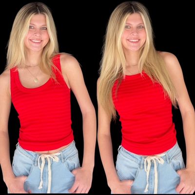 2 Way Long Stripe-Red