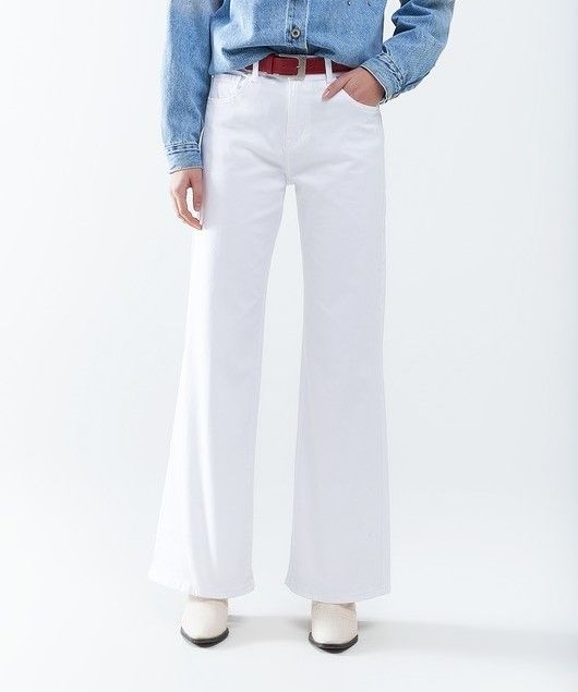 All White Long Wide Leg Jean