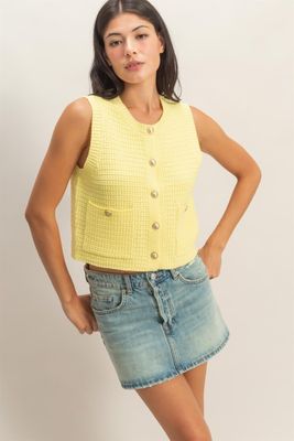 Sweet Sweater Vest-Yellow