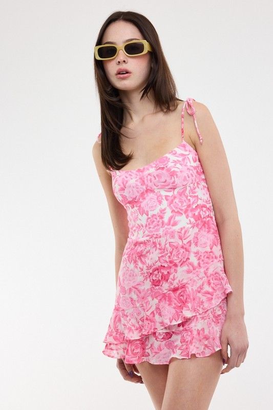 Nora Floral Dress-Pink
