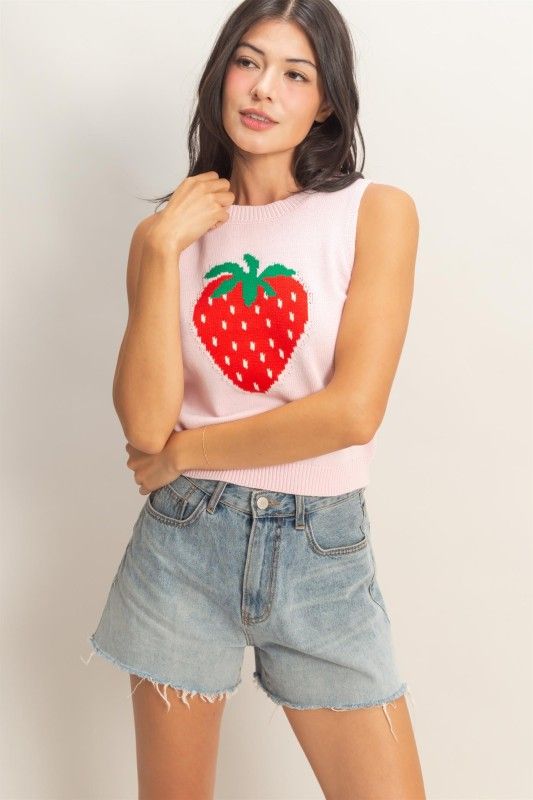 Strawberry Sweater-Pink