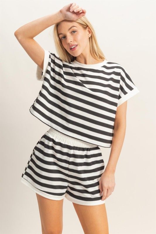 Jaci Stripe Set-Blk